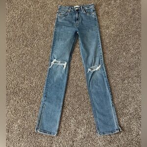Zara Blue Distressed Skinny Jeans